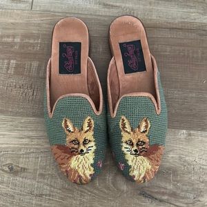 By Paige Needlepoint Fox + Flower Loafer RARE
